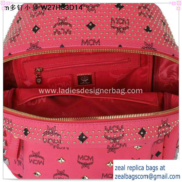 High Quality Replica MCM Small Stark Front Studs Backpack MC4237S Red - Click Image to Close